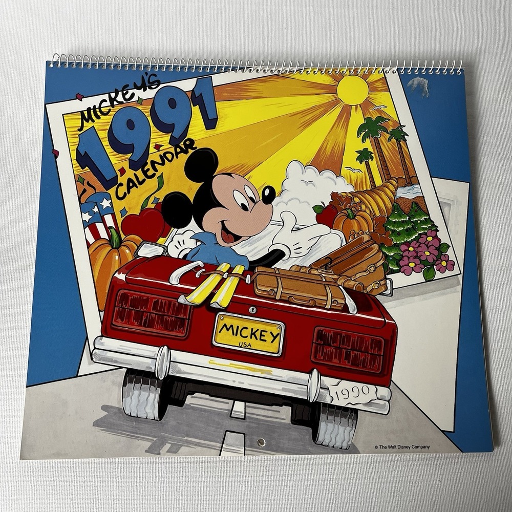 Vintage‎ Walt Disney Mickey Mouse 1991 Calendar - New - Picture 2 of 10